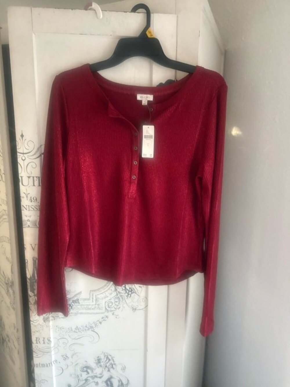 NWT Anthropologie Pilcro Andie Spotlight Henley “SPARKLES!”